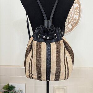 Kelsi Dagger Striped Bucket Bag Backpack from Anthropologie Kelsi Dagger Wythe Satchel Bag Purse Black Leather Crossbody  main image 3